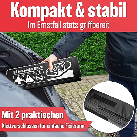Heroism 3-in-1 Car First Aid Kit 2026 - Erste-Hilfe-Kasten, Warndreieck & Sicherheitsweste, EU-konform