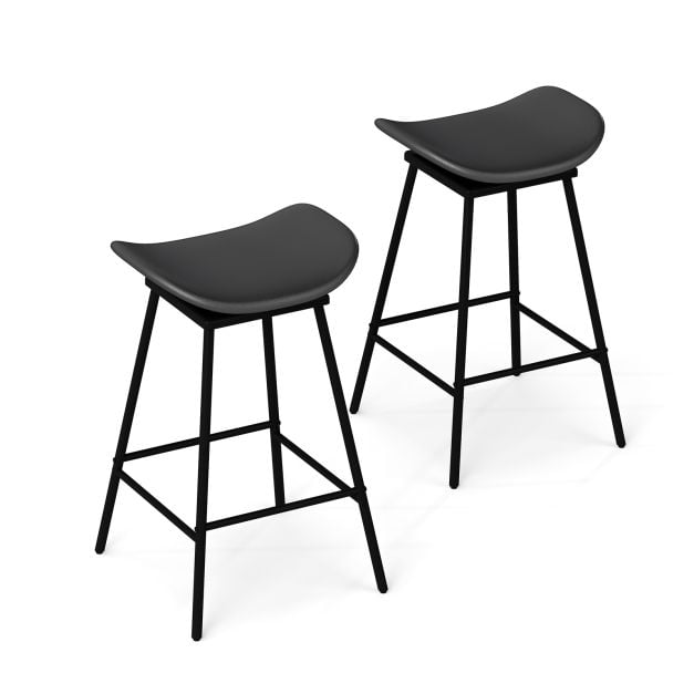 Coast Drehbare Barhocker – 2er-Set – 43 x 45 x 71,5 cm – Braun und Schwarz
