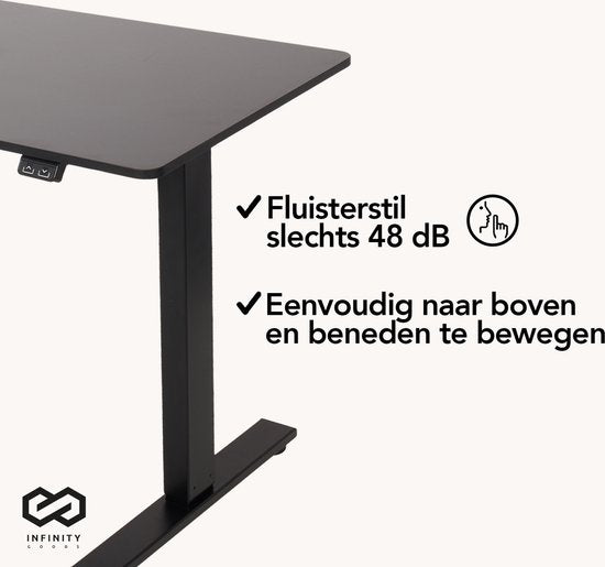 Infinity Goods Sitz-Steh-Schreibtisch - elektrisch höhenverstellbar - 140 x 60 CM - Schwarz