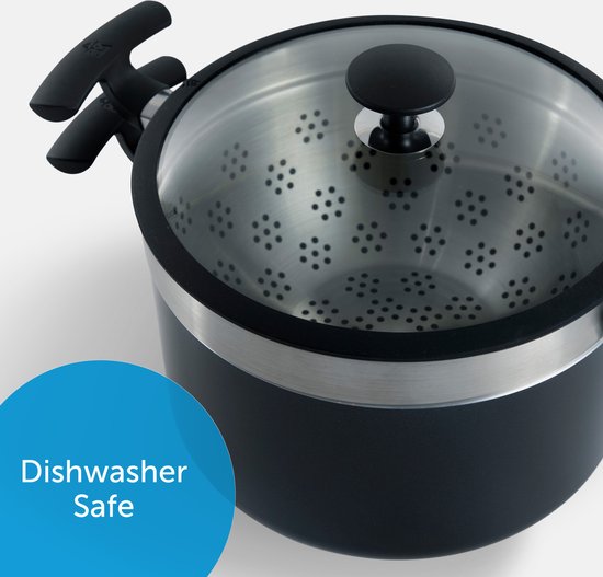 BK Vivid Keramik-Antihaft-Pfannenset, 13-teilig – Ø 16–28 cm - Bratpfanne – Pfanne – PFAS-frei – Induktionsgeeignetes Pfannenset – Ofenfest bis 160 °C – Spülmaschinenfest – Schnelles Aufheizen – Kaltgriffe – Schwarz