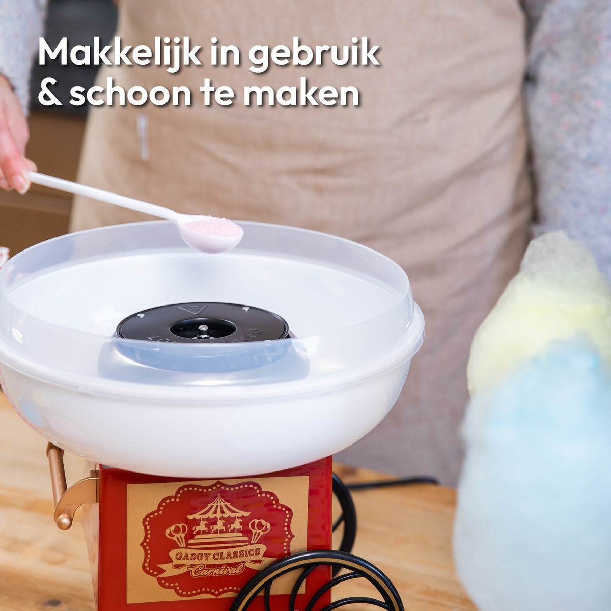 Gadgy Zuckerwattemaschine - Zuckerwattemaschine - inkl. Messlöffel - Zuckerwattemacher