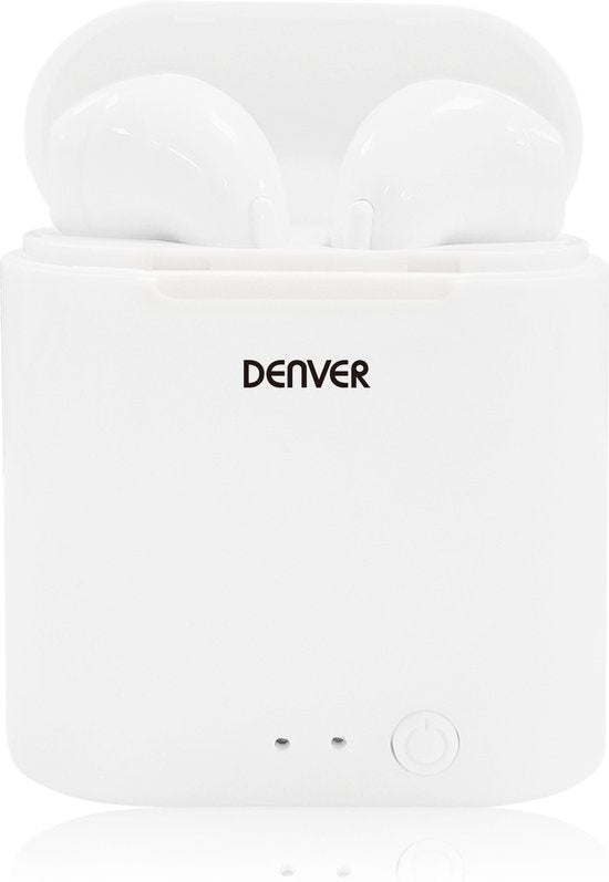 Denver Wireless Earbuds mit Ladeetui - Ohrhörer Wireless - Bluetooth - TWE36 - Weiß