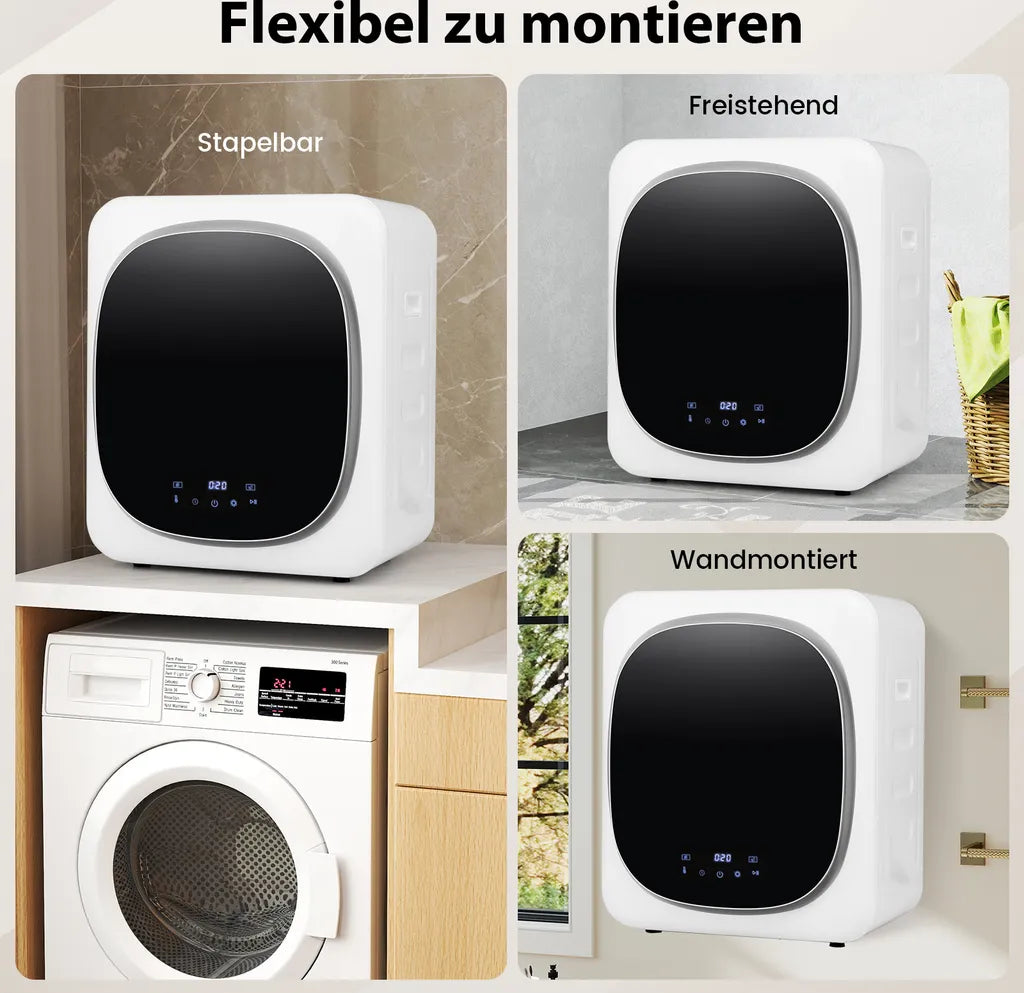 COSTWAY Mini-Wäschetrockner 800 W, 5 kg Weiß