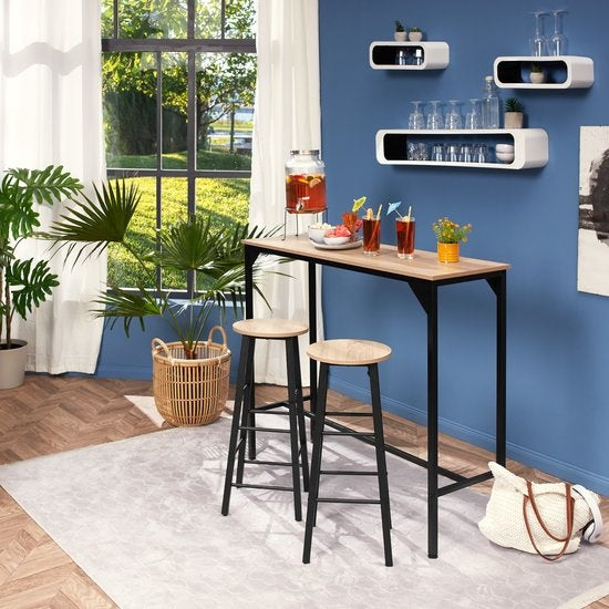 tectake - 2 Barhocker Keynes industrial dunkelbraun - 404348