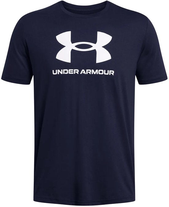 Under Armour UA SPORTSTYLE LOGO UPDATE SS-BLU Herren-Sportshirt – Academy – Weiß