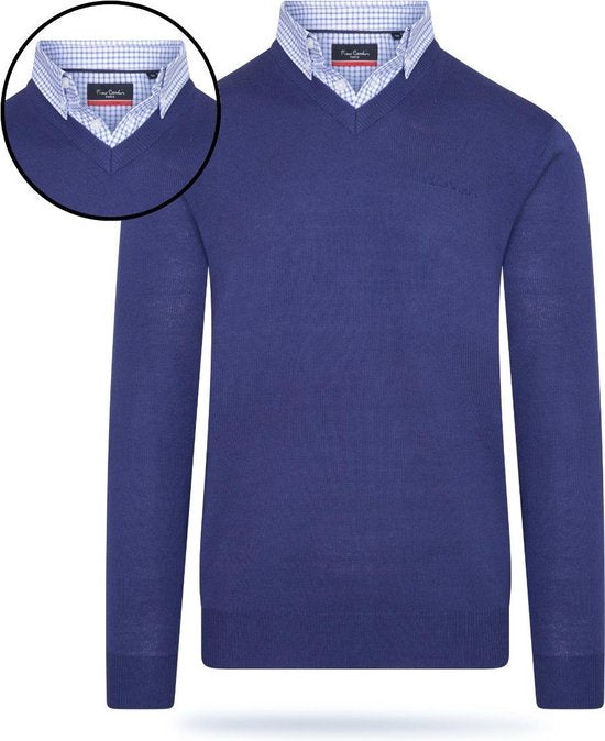 Pierre Cardin - Herren Pullover Mock Pullover - Blau - Größe S