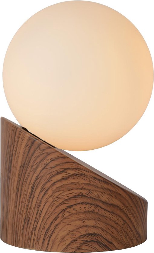 Lucide LEN – Tischlampe – Ø 10 cm – 1xG9 – Dunkler Holzlook – Japandi