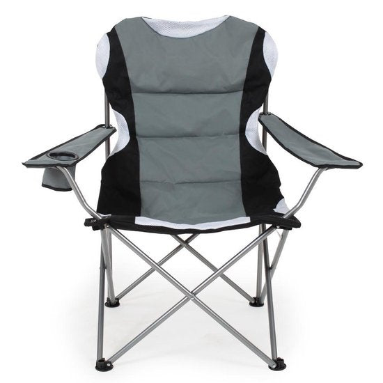 tectake Chair Basic Campingstuhl - faltbar - Grau/Schwarz