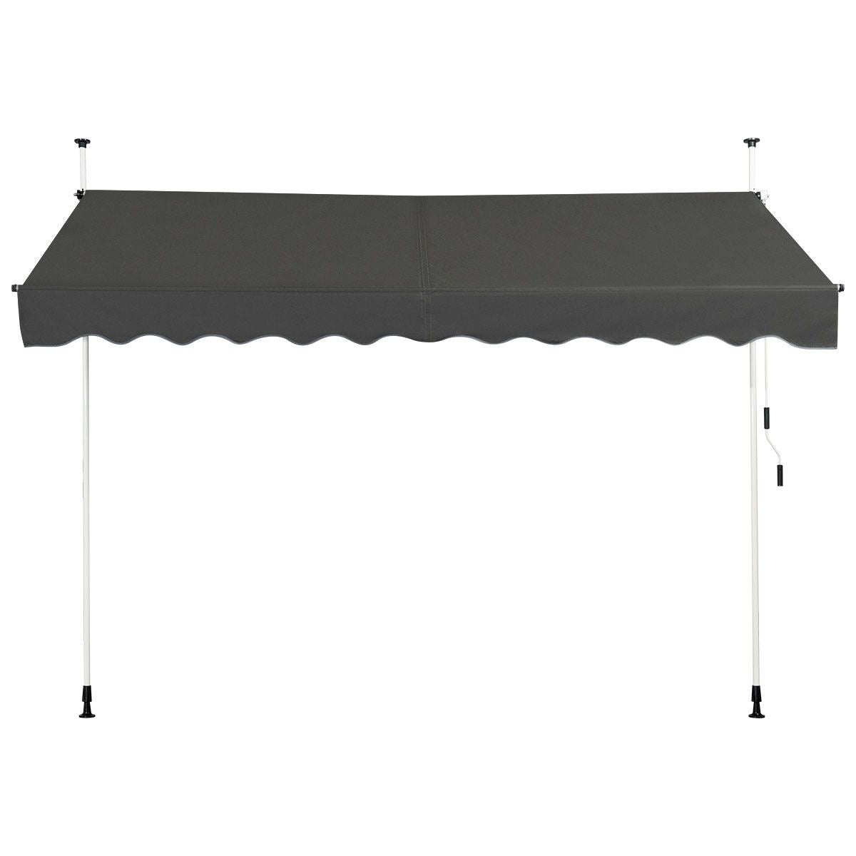 Coast Teleskopmarkise Sonnenschutz Höhenverstellbare wasserdichte Markise 300 x 120 cm Grau