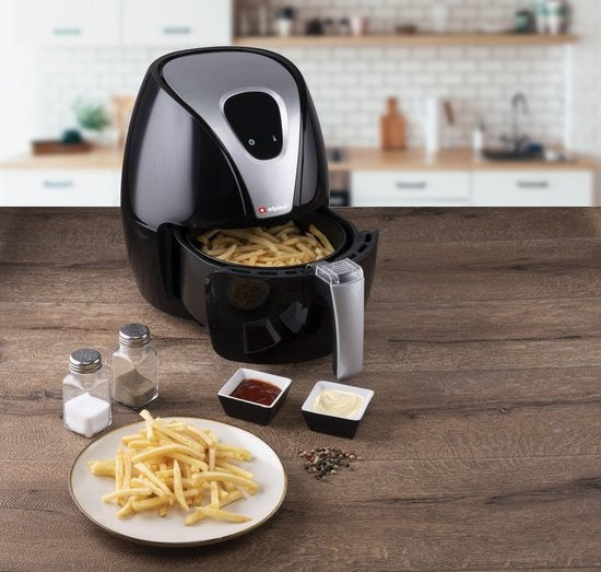 Alpina Heißluftfritteuse L - 2,4 Liter - 80-200Â°C - Timer - 1500 Watt - Schwarz