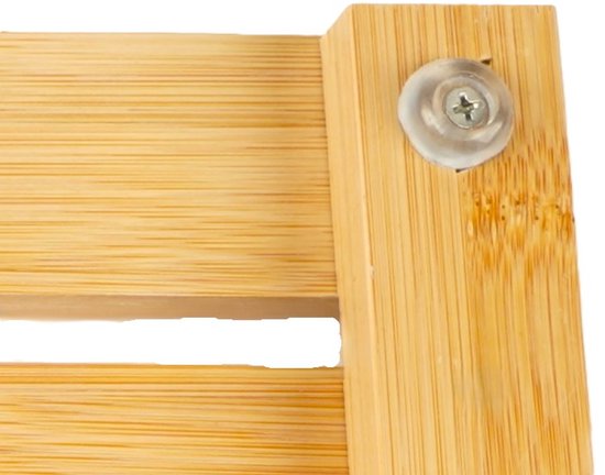 Ceruzo Duschmatte aus Bambus – rutschfeste Badematte – 50 x 30 cm – Saunamatte