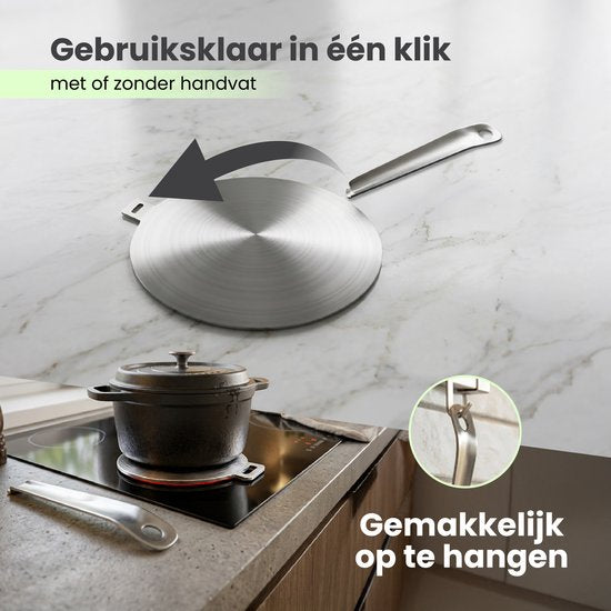 MoreCore Induktionsadapter 24 cm – Induktionsadapterplatte – Induktionsschutz – Kochfeldschutz – Induktionsplatte – Edelstahl