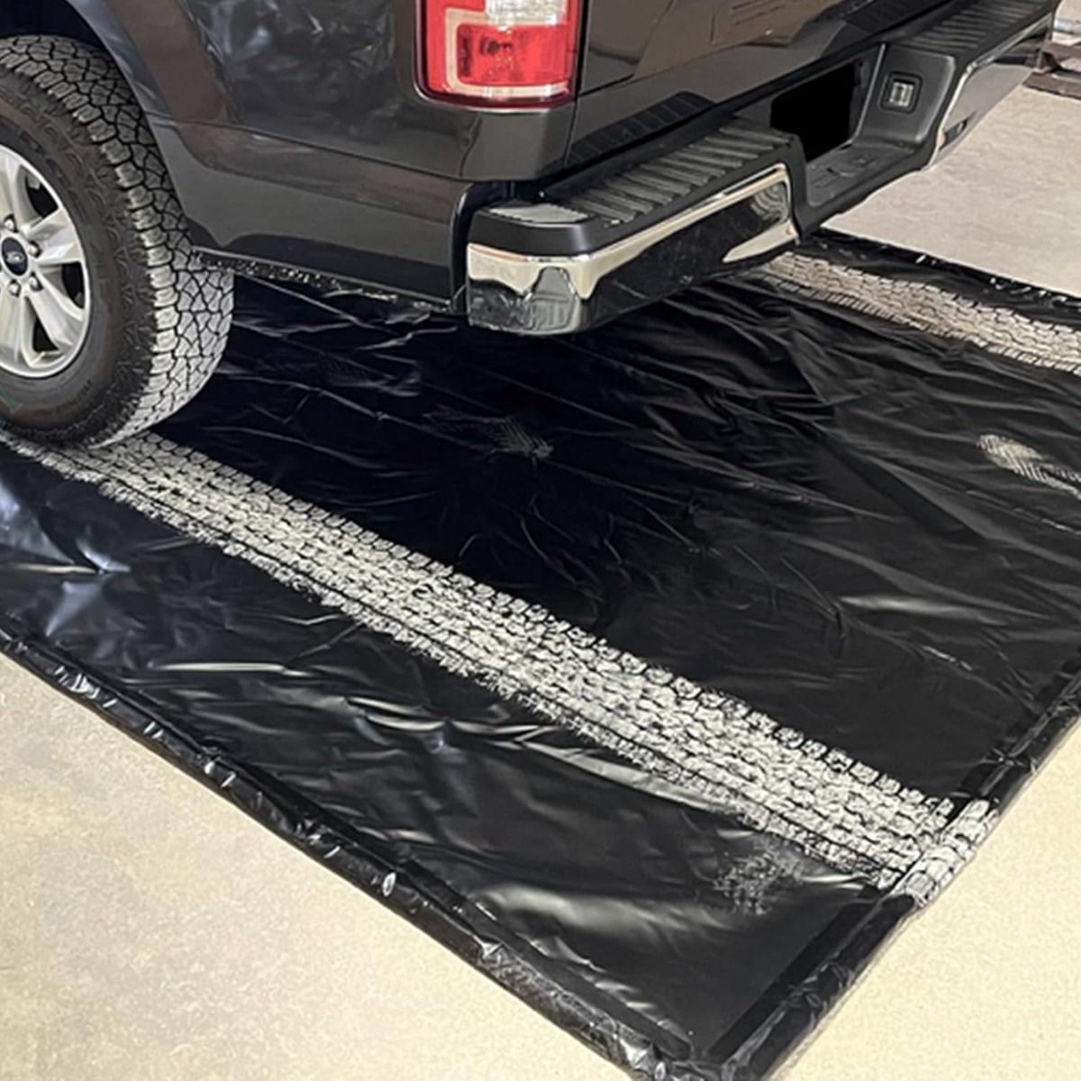Coast Garage Ölfangmatte Auto - 550 x 240 cm - Schwarz - Rutschfest & Wasserdicht - Mit erhöhtem Rand