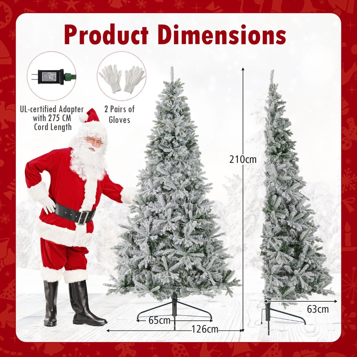 Coast halber künstlicher Weihnachtsbaum vorbeleuchtet 210 cm - Schnee-Effekt - Weiß/Grün - 126 x 63 x 210 cmCoast halber künstlicher Weihnachtsbaum vorbeleuchtet 210 cm - Schnee-Effekt - Weiß/Grün - 126 x 63 x 210 cm