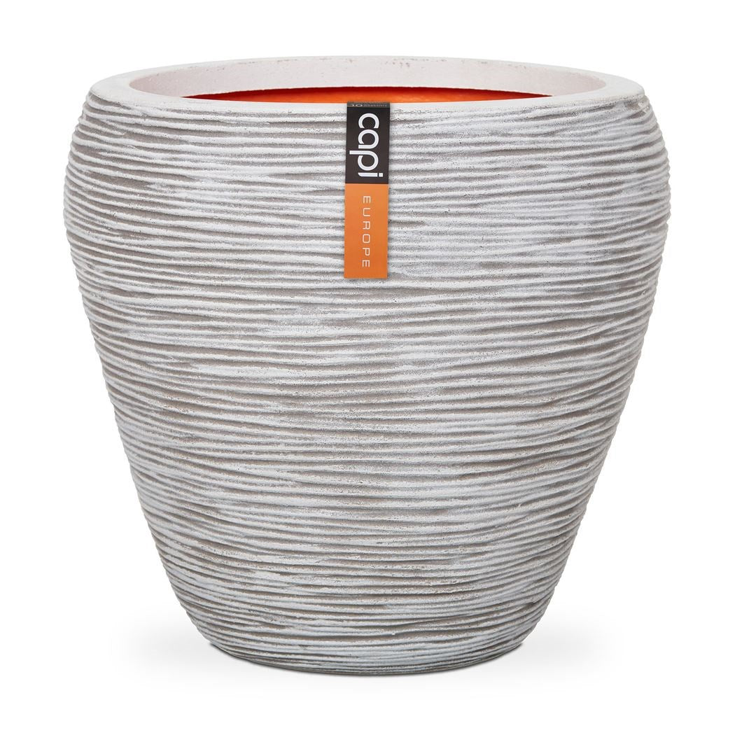 Capi-Vase, konisch-rund, Nature Rib – 42 x 38 cm – Elfenbein