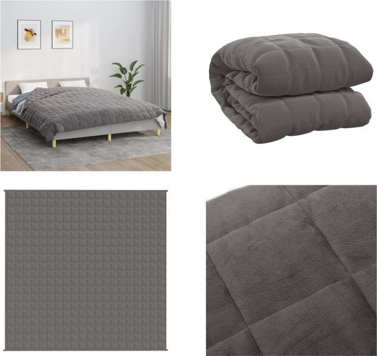 vidaXL – Gewichtsdecke – 200 x 200 cm – 13 kg – Stoff – grau