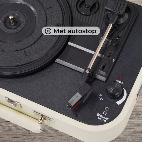 Denver Plattenspieler - Eingebaute Lautsprecher und Verstärker - Inkl. PC Software - Auto-Stop - Retro - VPL130
