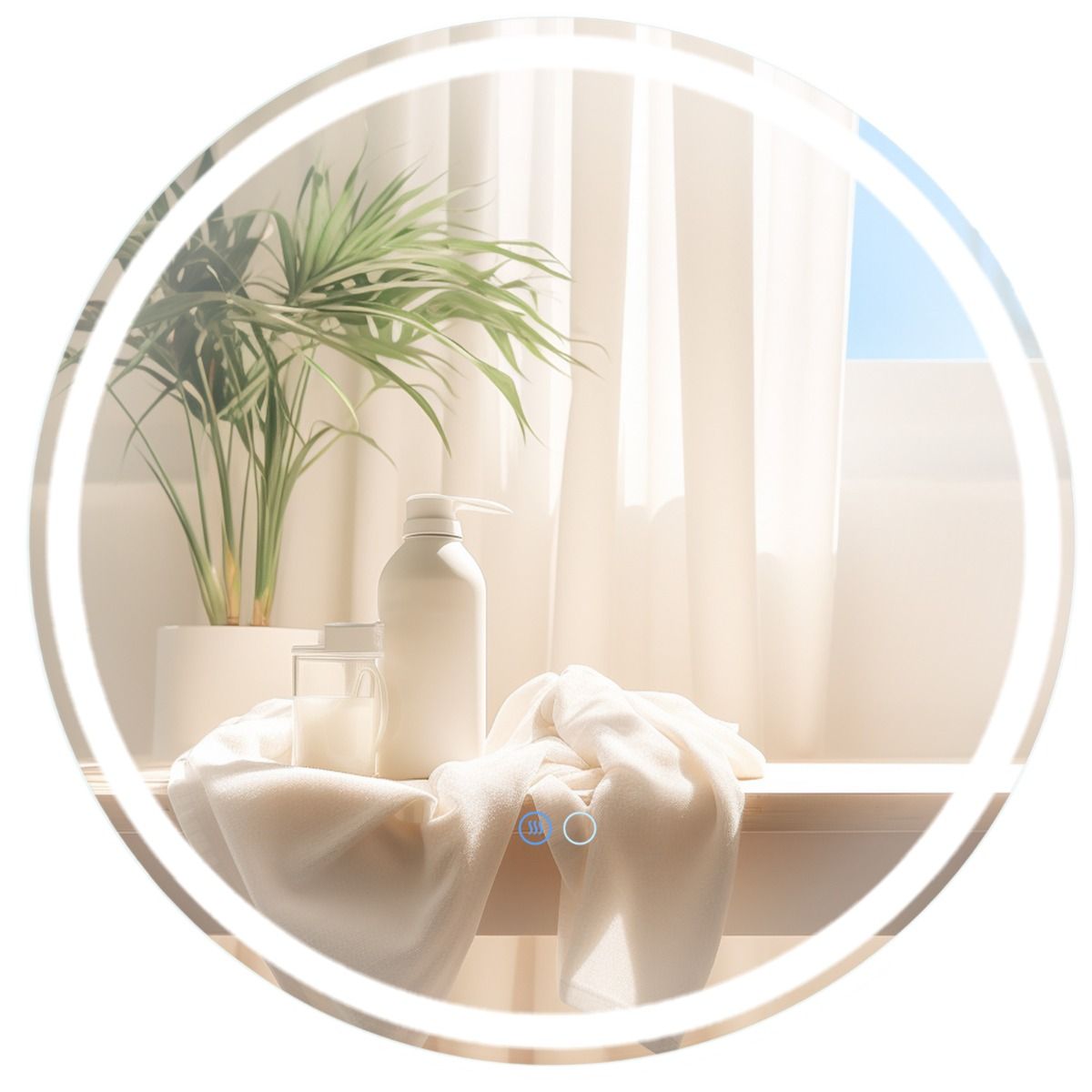 Coast LED-Badezimmerspiegel – dimmbar mit Antibeschlagfunktion – Speicherfunktion – silber 60 x 60 cm
