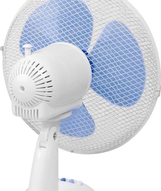 Bestron Tischventilator Ø 35cm, Ventilator mit 3 Geschwindigkeitsstufen & 75° Grad Drehfunktion, 40Watt, DDF35W, Farbe: weiß