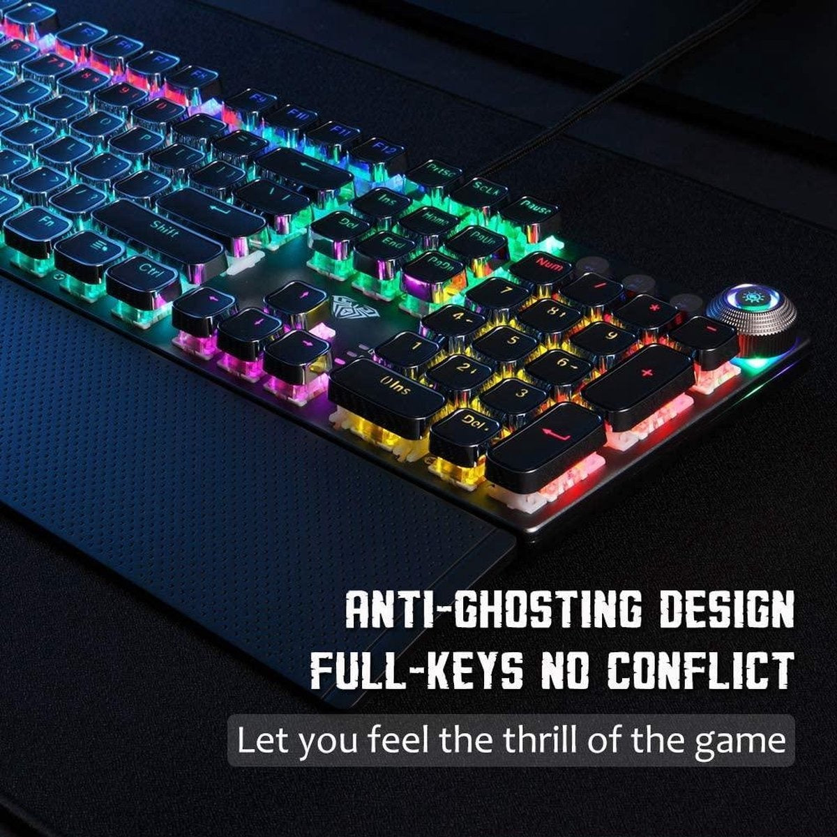 AULA F2058 RGB Punk Gaming mechanische Tastatur - QWERTY - blauer Schalter
