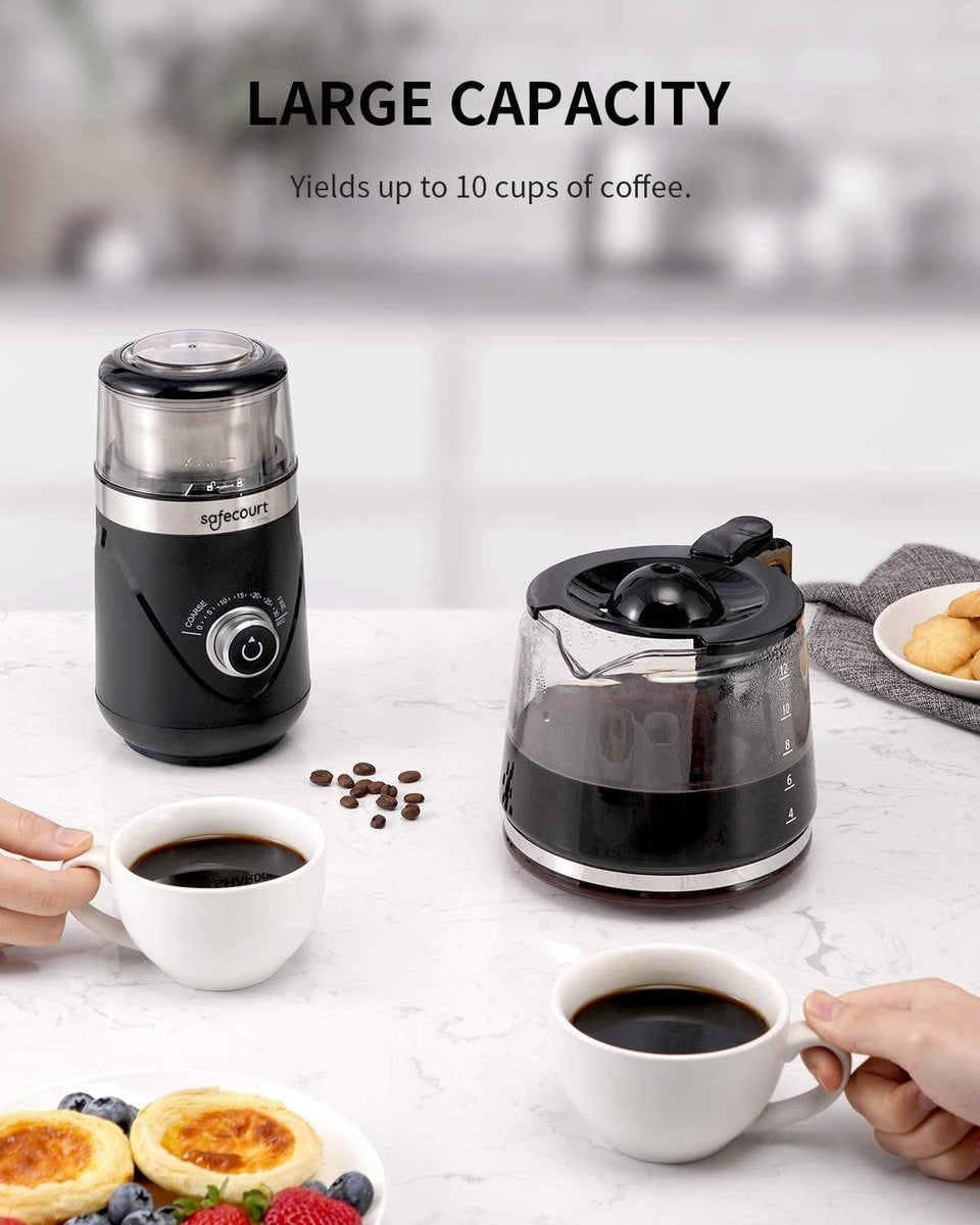 Safecourt Kitchen - Elektrische Kaffeemühle - 200W - leise - Schwarz