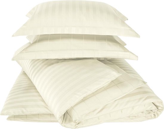 De Witte Lietaer Bettbezug aus Baumwollsatin Zygo – Einzelbett – 240 x 220 cm – Elfenbein