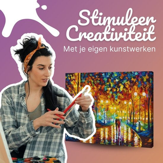 RubyeÂ® Malen nach Zahlen Erwachsene - Romantischer Park - Inklusive Farbe und Pinsel - Leinwandmalerei - Farbe nach Zahlen - 40x50cm