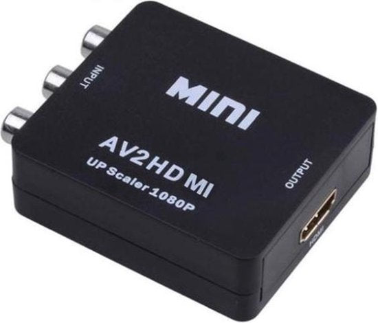 Garpex® Tulip zu HDMI Konverter - AV zu HDMI Adapter - Composite zu HDMI - Wii zu HDMI - 1080P Full HD - inklusive USB Stromkabel - Schwarz