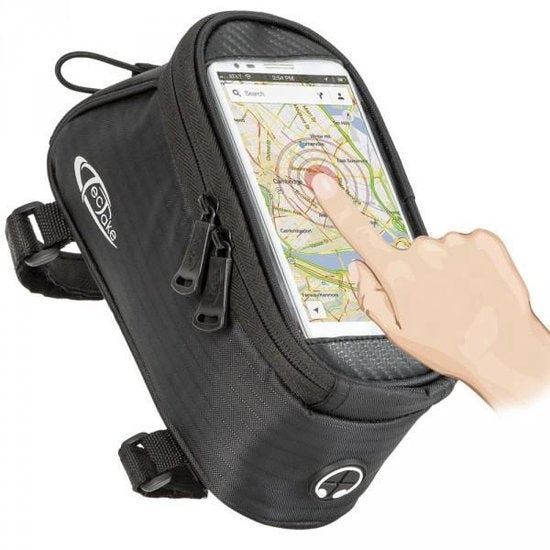tectake - Rahmentasche Fahrradtasche für z.B. Smartphone etc. schwarz M 401614