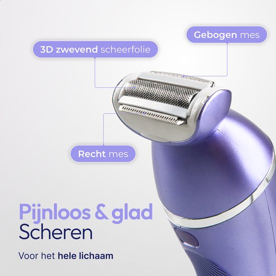 7-in-1-Ladyshaver – Epiliergerät für Damen – IPX 7 wasserdicht – Wiederaufladbar – Bikini-Trimmer – Intimrasierer für Damen – Ladyshaver für Frauen – Epilierer – Trimmer für Damen – Qualiz®