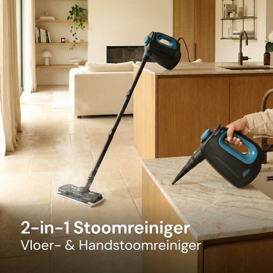 CleanKoala 2-in-1-Dampfreiniger – 15 Sekunden Aufheizzeit – 30 Minuten Dampfreinigung – inkl. 12 Zubehörteile und 3 zusätzliche Tücher