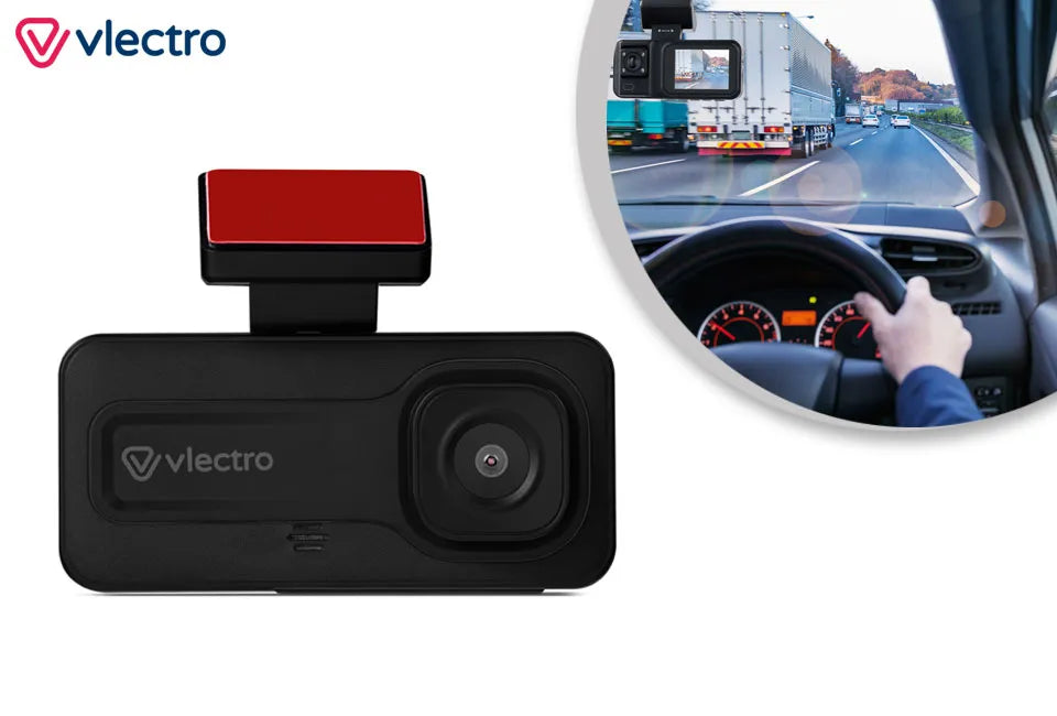 Vlectro Dashcam – Front-/Heck-/Innenraumkamera – 1080p – Bewegungserkennung – Kompakt