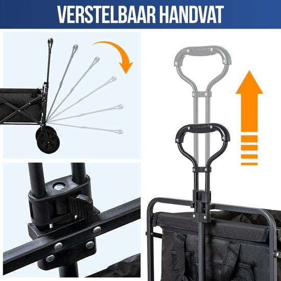 Avalo Bolderkar XL - faltbar - bis zu 110KG - 91x51x59 CM - 120L - 360Ã Â¬âˆÂ¬Â¢Ã Â¬âˆâ‰ˆÂ° Räder - Schwarz