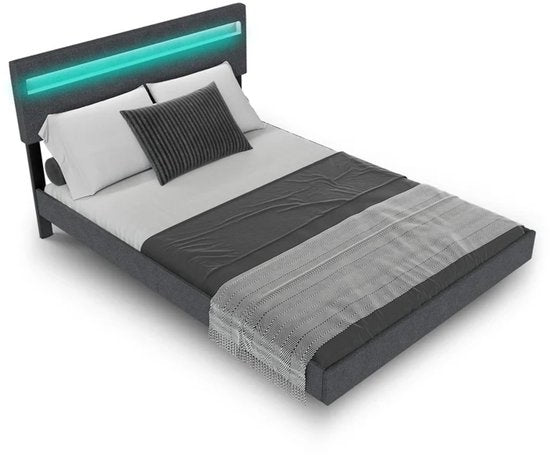Hängebett Lissabon - 140x200cm - Kunstleder - Inkl. LED - Dunkelgrau