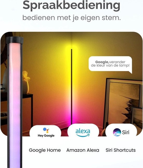Gologi - Smart Stehleuchte - LED - Dimmbar - mit App - RGBW - Schwarz