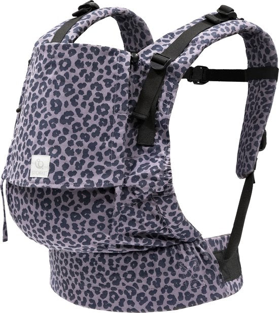 Stokke Limas Carrier Flex, Leopard Lilac – Version 2023 (OCS) – Babytrage mit Schnallenverschluss – Drei Tragevarianten – Geeignet für Babys ab 1 Monat/4 kg bis 20 kg