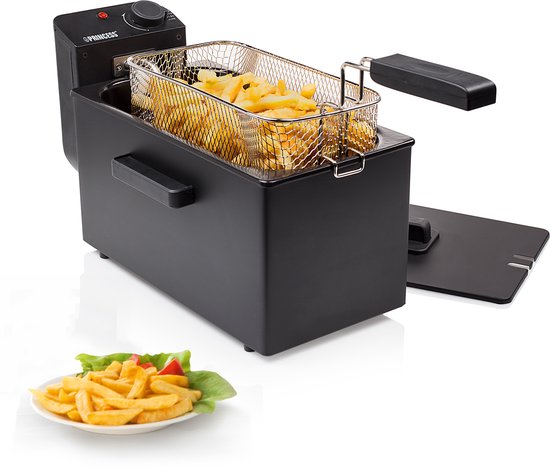 Princess Fritteuse – 3 Liter – Kaltzone – Fritteuse – 2000 W – Einstellbarer Thermostat – Schwarz – 182727