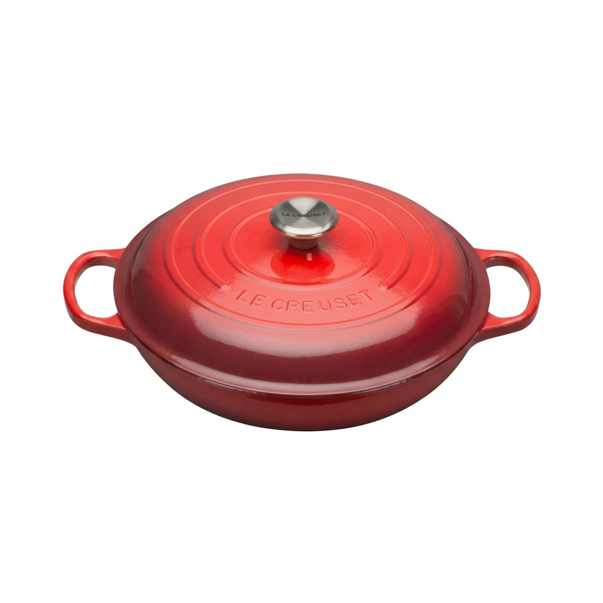 Le Creuset Flacher Bräter 30 cm – 3,5 l – Gusseisen – Cerise – Für 4 bis 6 Personen
