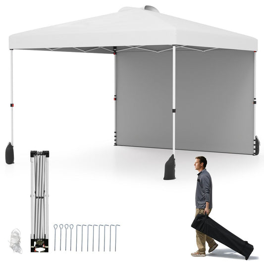 Coast Pop-up-Gartenpavillon – 3 x 3 m – abnehmbare Seitenwand – weiß