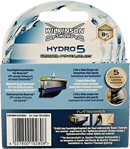 Wilkinson Hydro 5 Rasierklingen - Groomer Power Select 4 Stück