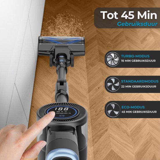 Sanovy Turbo Flex X28 Stick Staubsauger kabellos - Beutellos - Batteriebetrieben - 350W - 28Kpa - Mit Aufsätzen - Beutelloser kabelloser Staubsauger