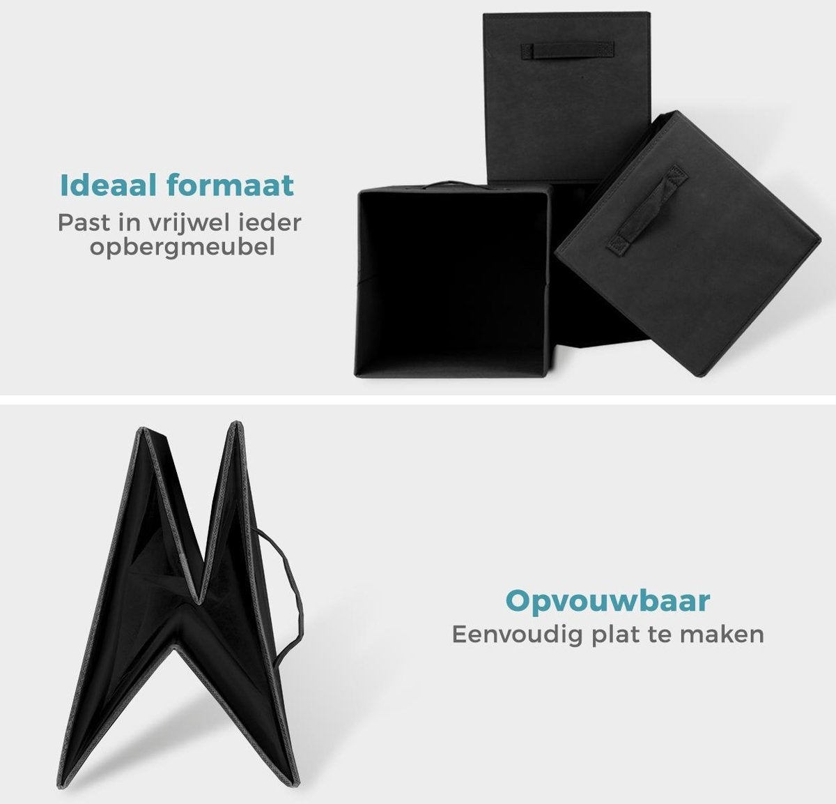 LifeGoods Kleiderschrank-Organisatoren - 6 Stück - 20L - Textil - Schwarz