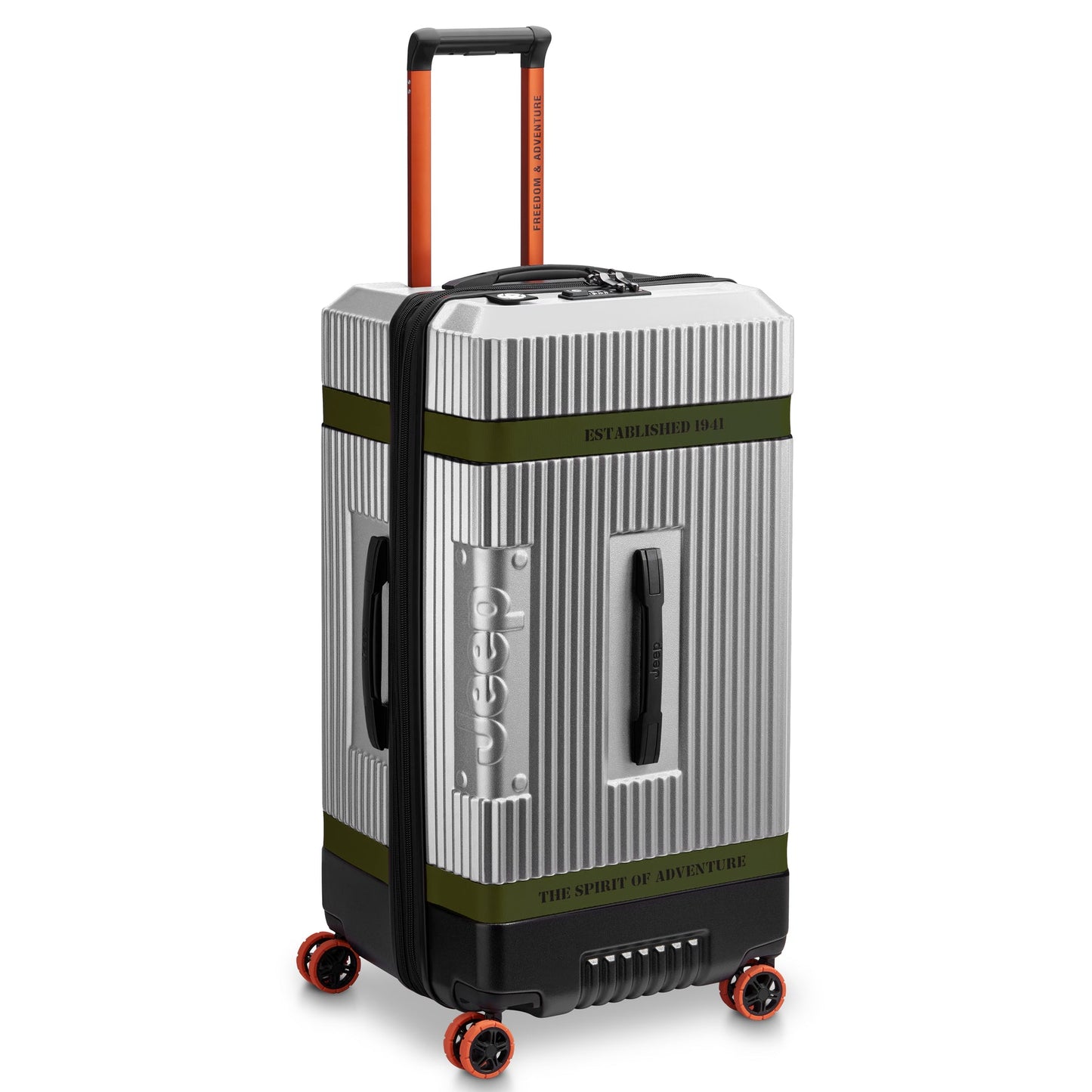 Delsey Jeep Soute Trolley XL 80 cm – Ausziehbar – Silber