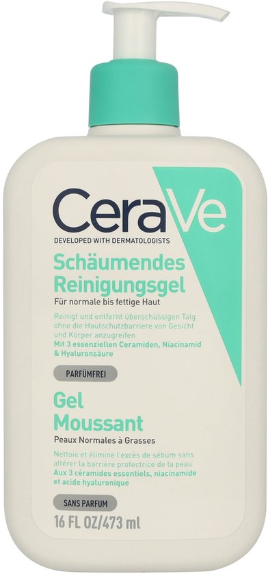 CeraVe Schäumendes Reinigungsgel – für normale bis fettige Haut – 473 ml
