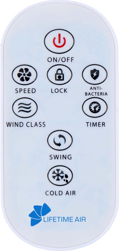 Lifetime Air Air Cooler 8L - Luftkühler mit Fernbedienung - Luftumwälzung 463mÂ³/h - leicht zu bewegen - 3 Geschwindigkeiten - 65dB - digitale LED-Anzeige - weiß