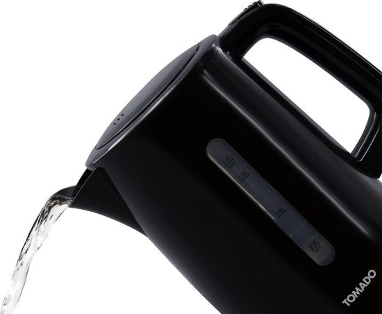Tomado TWK1701B - Kunststoff-Wasserkocher - Schwarz - 1,7 Liter Fassungsvermögen - 2200 Watt - Wasserstandsanzeige