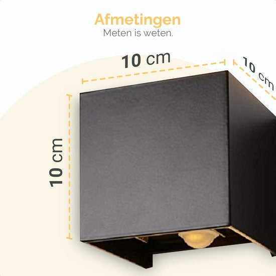 Goliving Außenleuchte mit Bewegungssensor - Wandleuchte schwarz innen und außen - Würfellampe Industrie - Wasserdichte LED-Beleuchtung - Energieeffizient und rostfrei