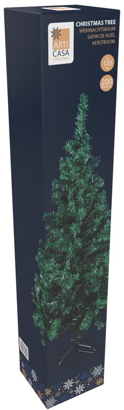 Arti Casa Kunst-Weihnachtsbaum 120 cm – Fichte für Weihnachten mit Weihnachtsbaumständer – Weihnachtsbaum aus Kunststoff – Weihnachtsdekoration für den Innenbereich – Grün
