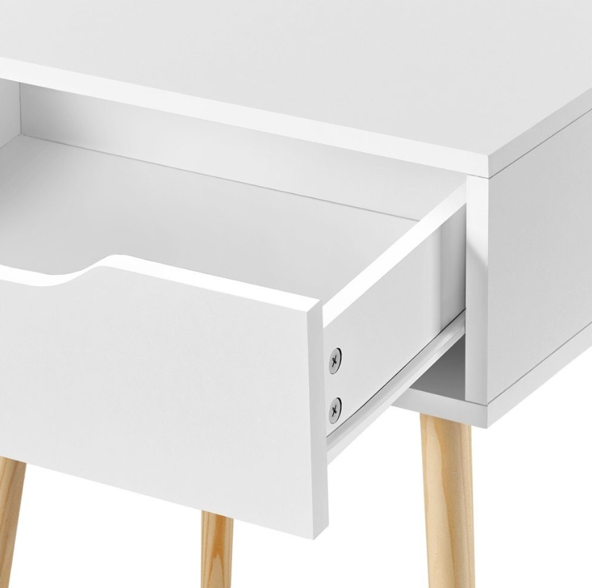 Yaheetech 2er-Set Nachttische mit Schublade – Weiß – 48,5 x 40 x 58 cm