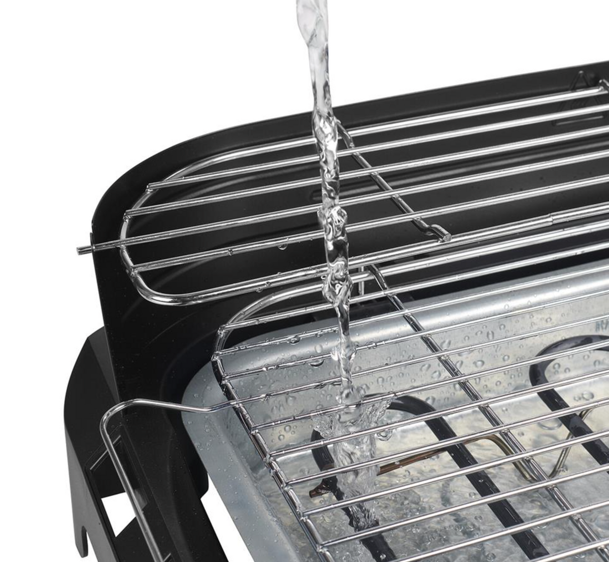 Princess Elektrogrill mit Seitentischen – 2200 W – 40 x 24,5 cm – Schwarz